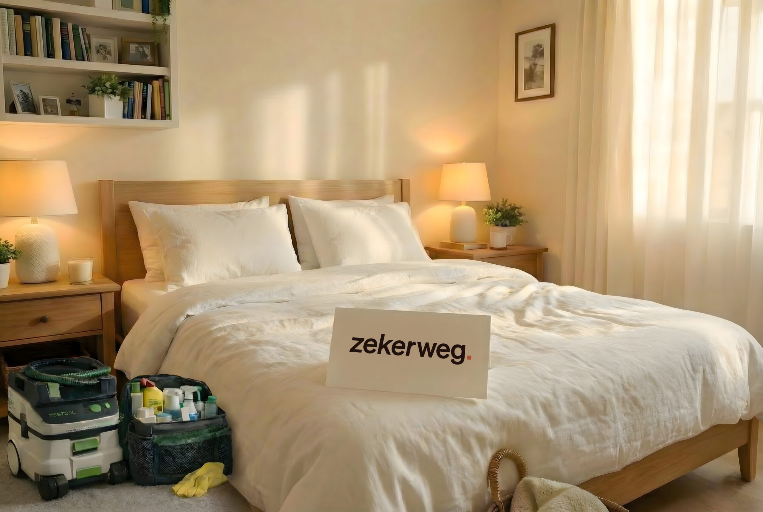 ZekerWeg Bed met schoonmaak spullen